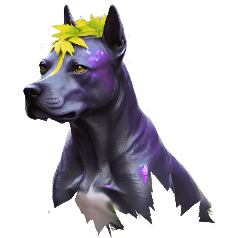 420 .Zombie_ Vaporwave black holographic oilslick zombie unicorn dog smoking yellow caution tape hemp leaves Pegasus hemp plants emoji