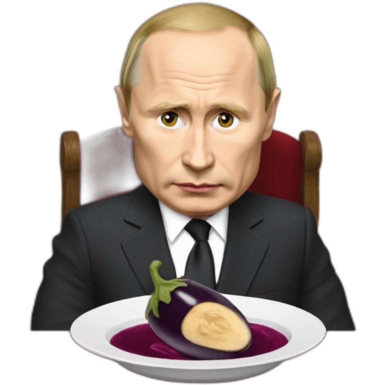 putin eats aubergine emoji