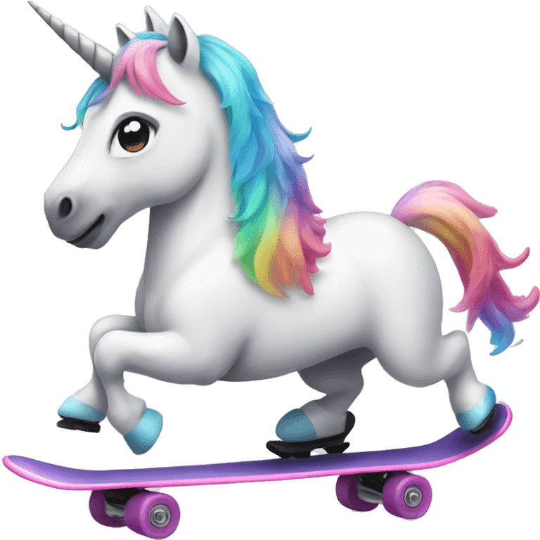 unicorn skating emoji