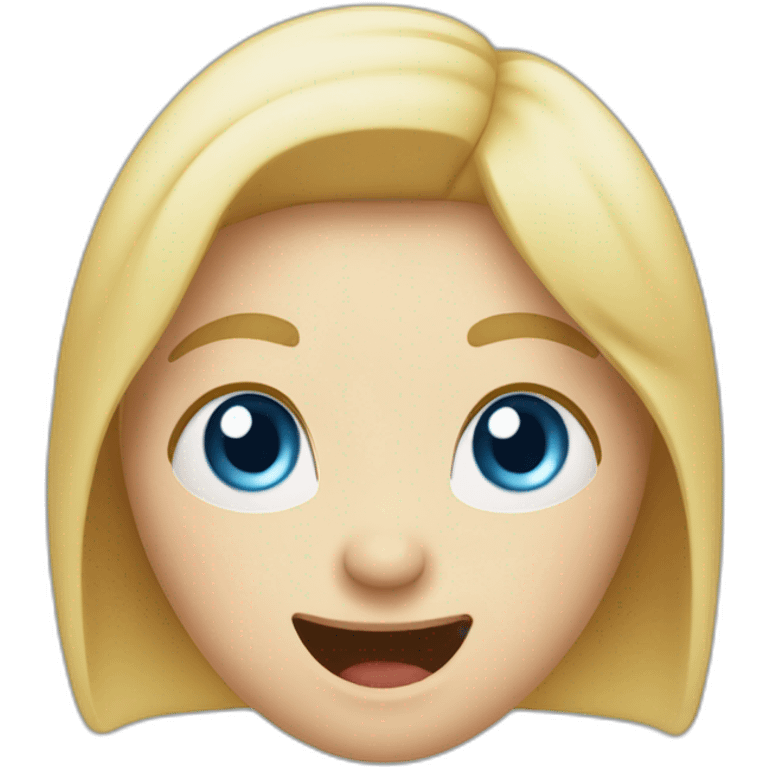 white woman with blue eyes, winking, sticking out tongue, silly, laughing emoji emoji