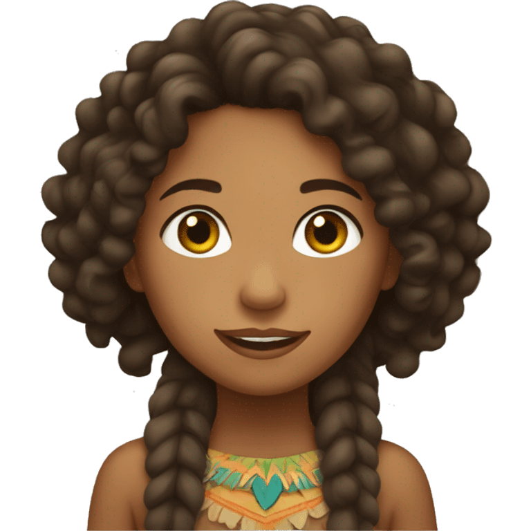 A brown kalinago girl with curly hair  emoji