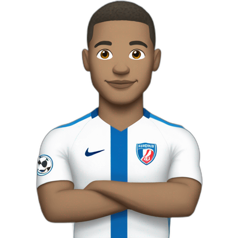 Kylian Mbappé with blue hair emoji