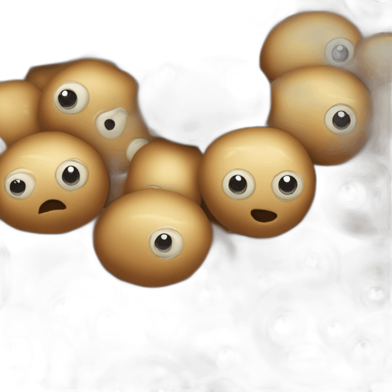 Sweat potato with googly eyes emoji