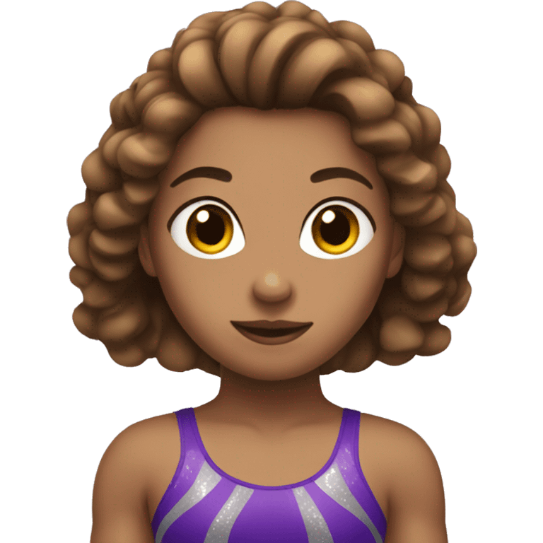 gymnast with brown hair  emoji