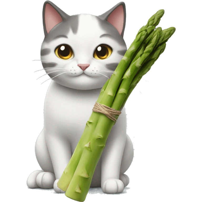 Cat with asparagus  emoji