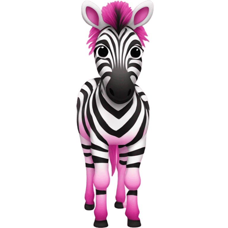 Pink ombre full body zebra with glitter emoji