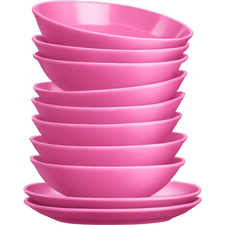 stack of clean pink dishes emoji