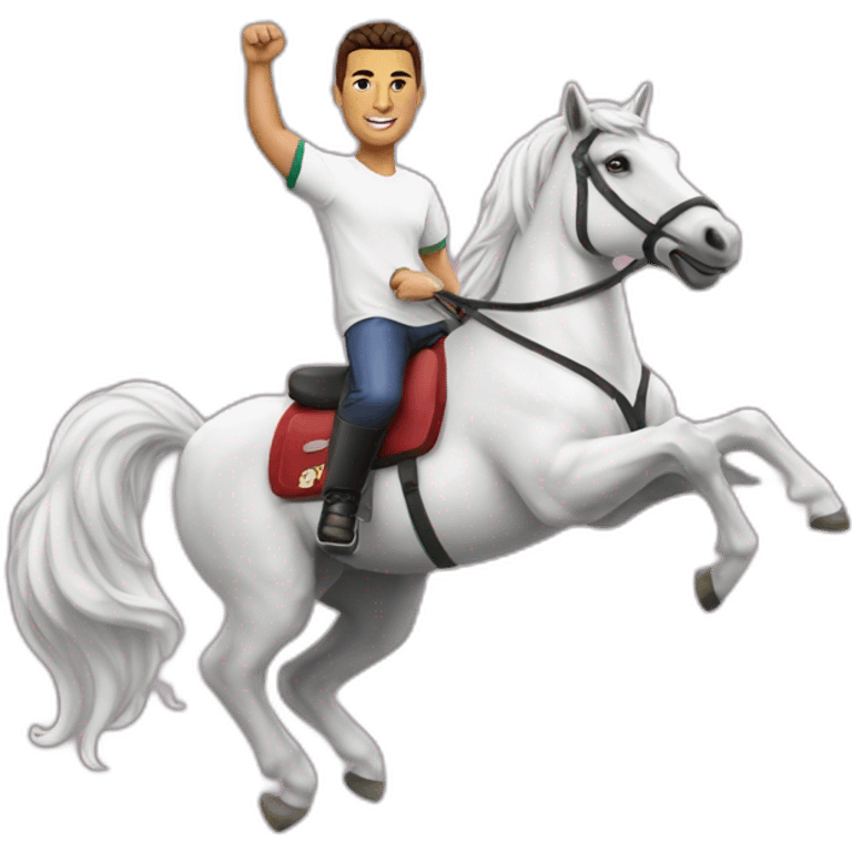 cristano ronaldo sur une licorne emoji