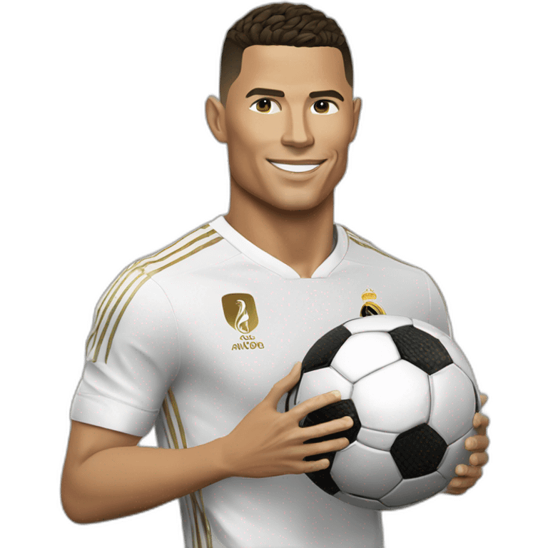 Ronaldo avec le ballon d'or emoji