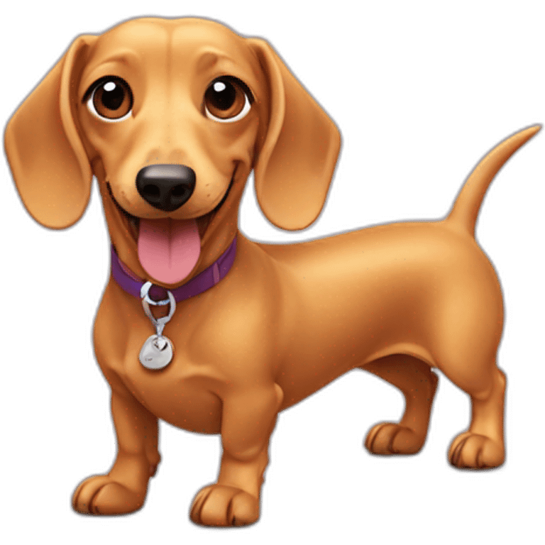 Smiling blonde dachshund emoji