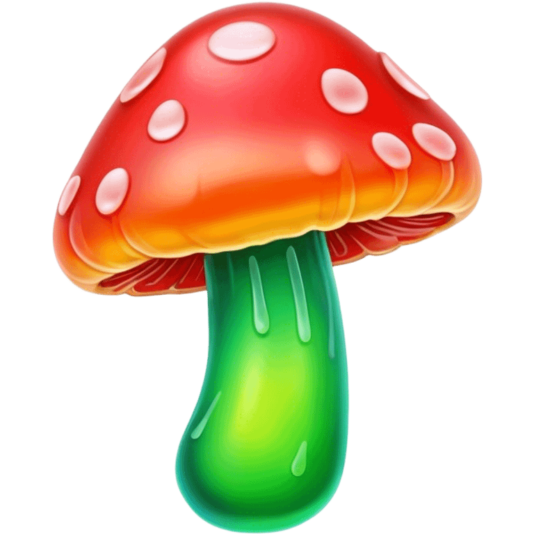 gummy neon melting mushroom  emoji