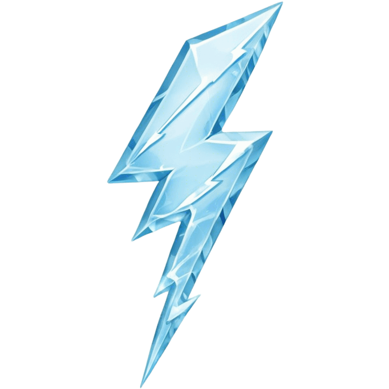 Chunky simple Lightning bolt with only four sides made of ice emoji