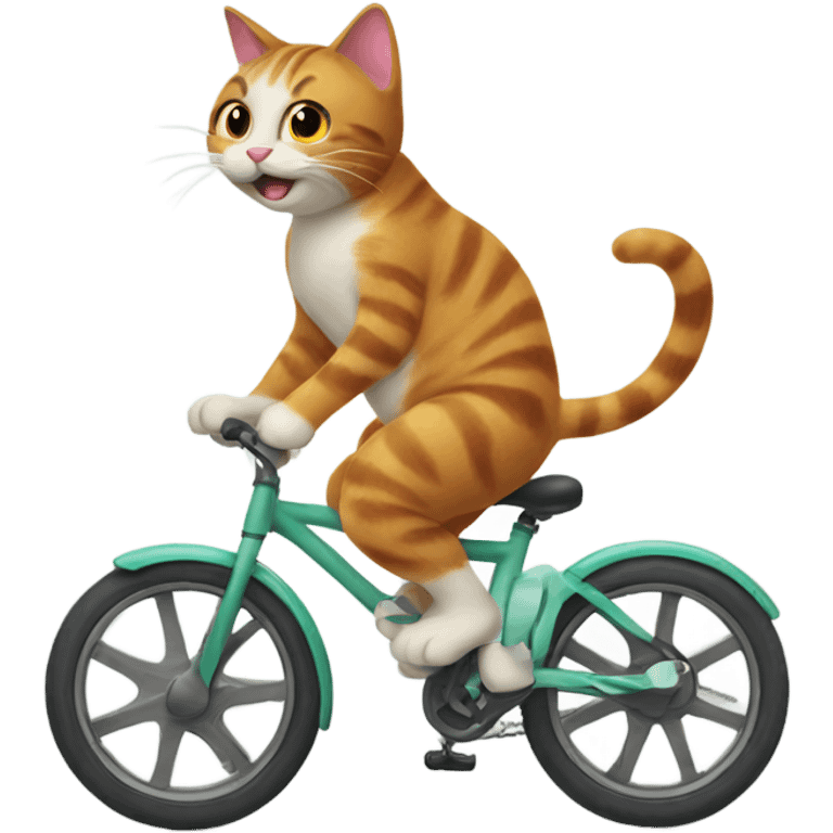 a cat riding a bike emoji