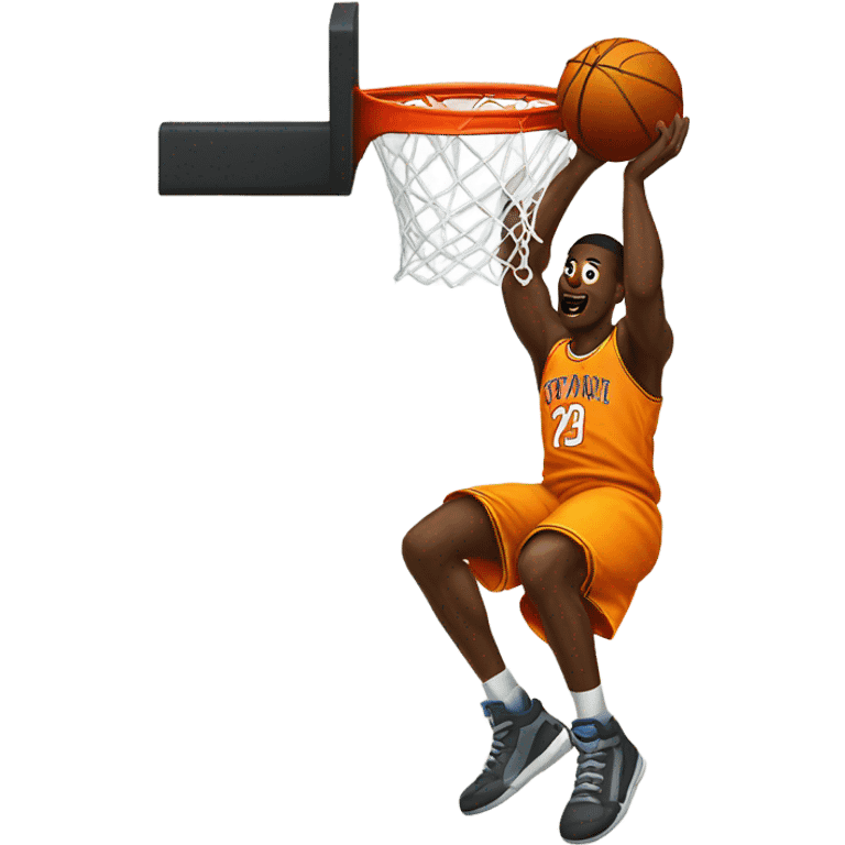 A black man dunking a basketball  emoji