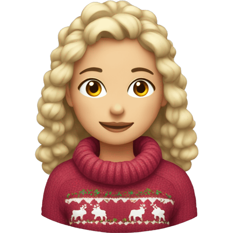 Christmas; cozy; girl with pullover  emoji