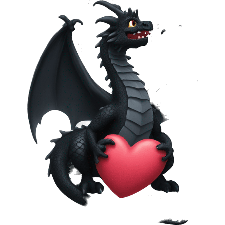 black dragon love heart emoji