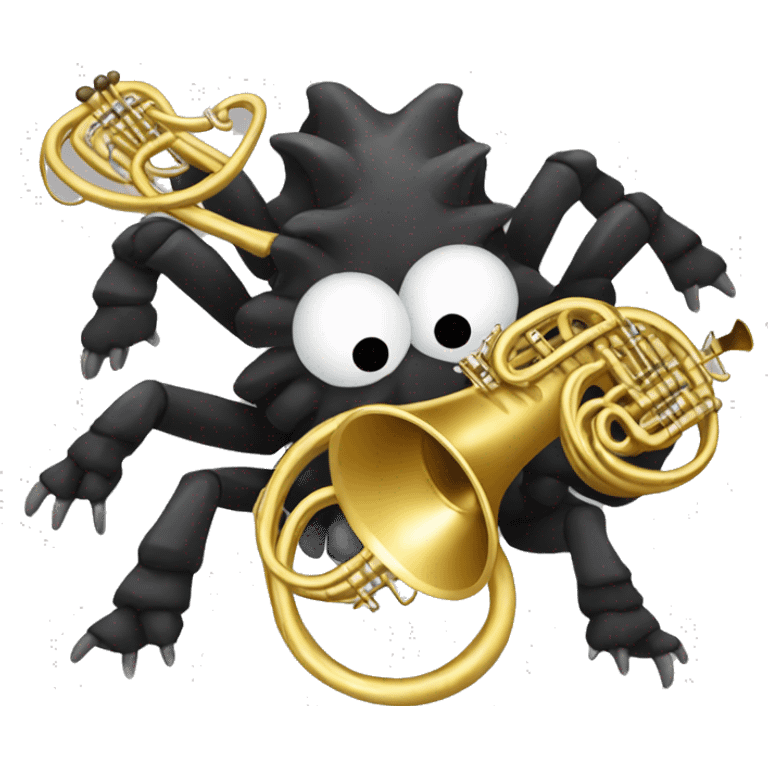 45 tarantulas playing the french horn emoji