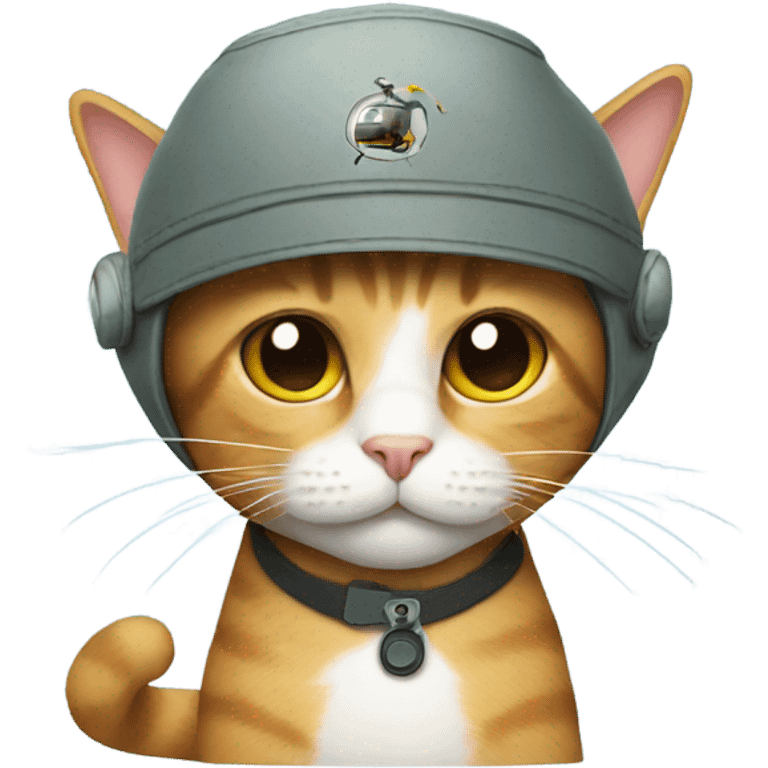 Cat wearing a helicopter hat  emoji