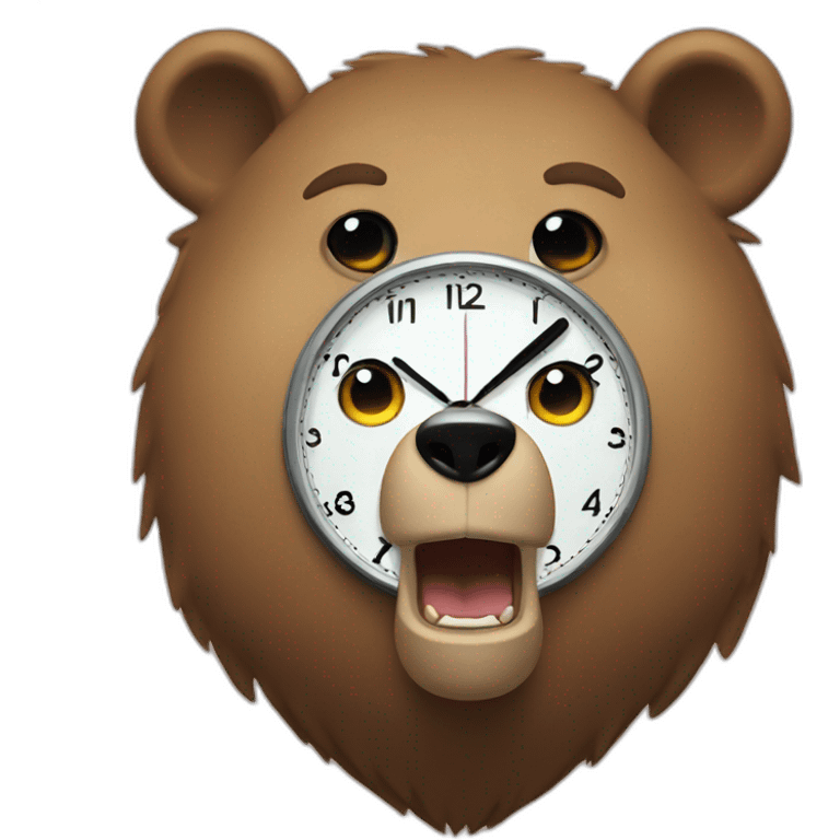 Bear glancing at watch emoji