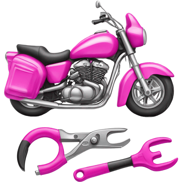 Pink motorbike tools  emoji