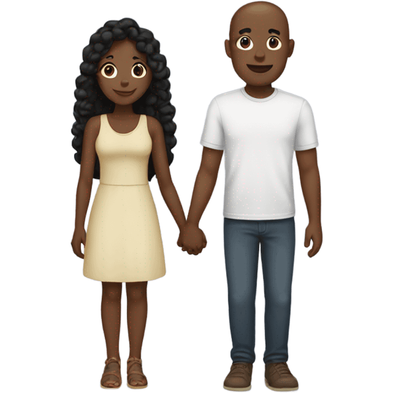 Interracial couple holding hands emoji