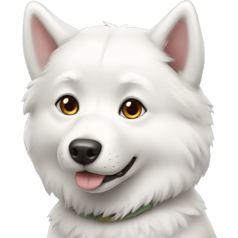 White little husky dog emoji