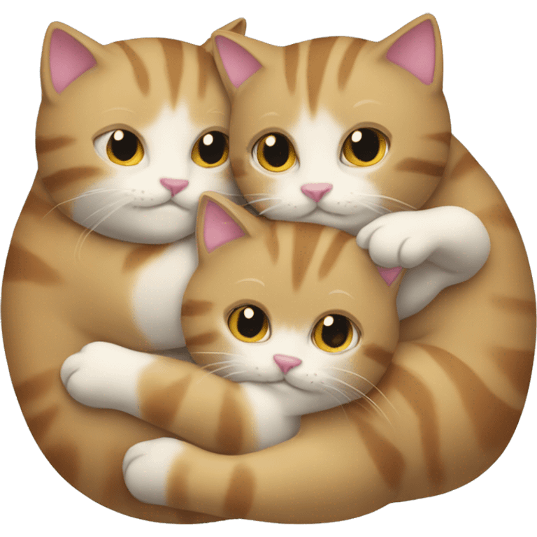 three cats hugging emoji