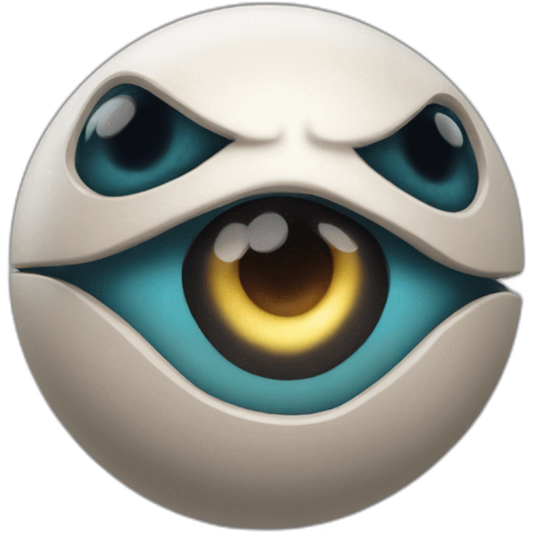 3d sphere with a cartoon Ravager skin texture with big feminine eyes emoji