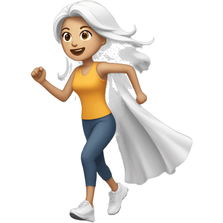 mujer con tez blanca corriendo emoji