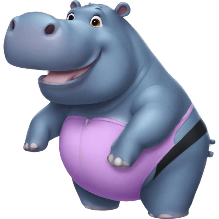 hippo wearing swimsuit emoji