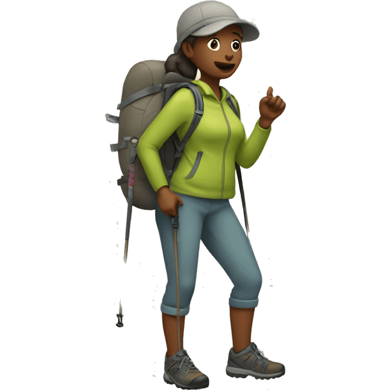 Woman hiking emoji