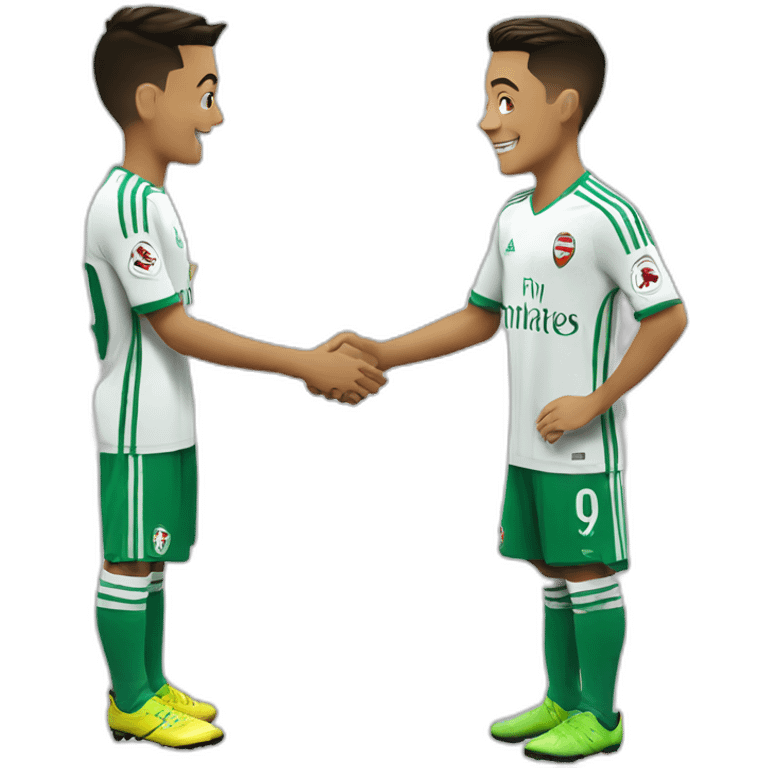 handshake Ozil #10 with Osman #9 emoji