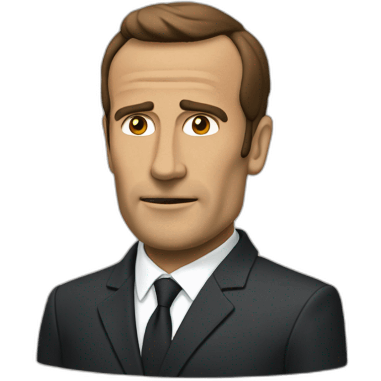 macron with moai head emoji