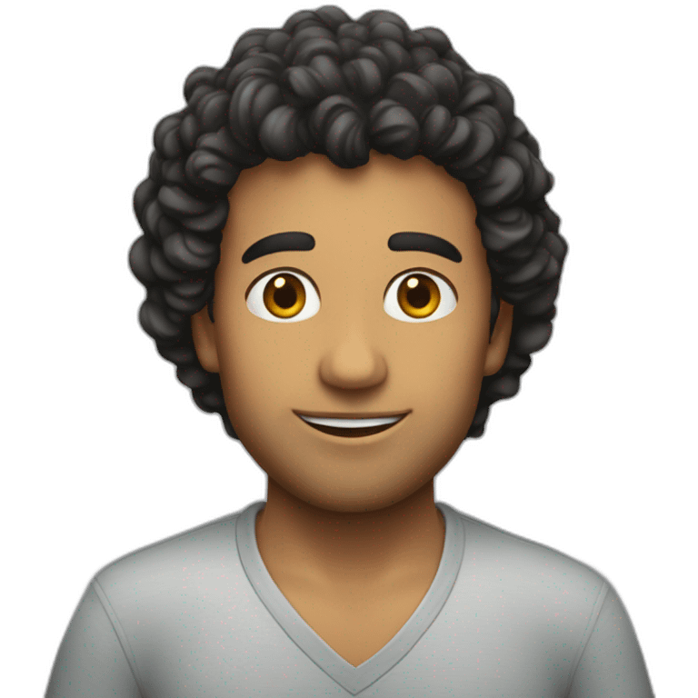 chico pelo rizado emoji