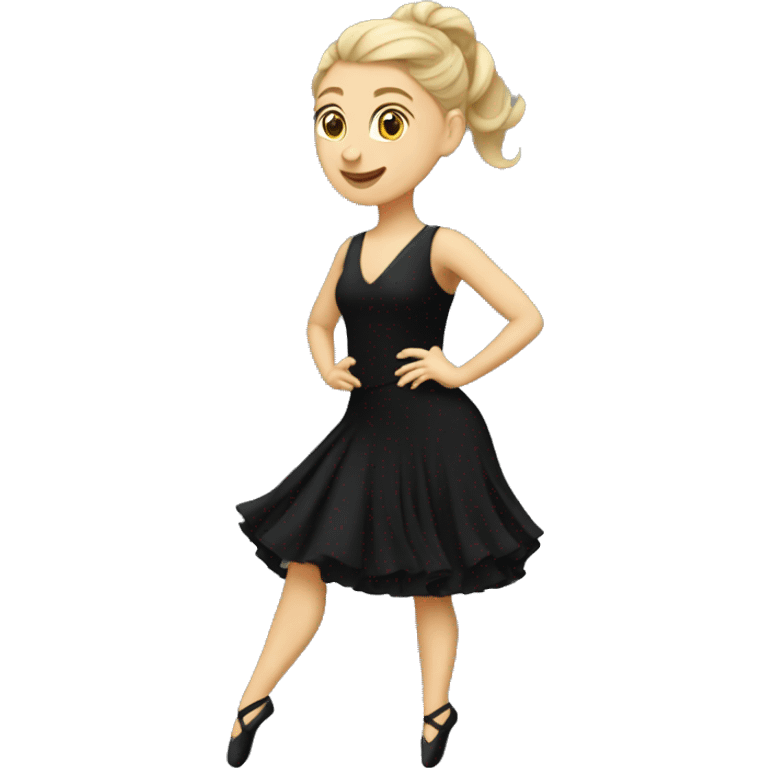 caucasian woman jazz dancer black attire emoji