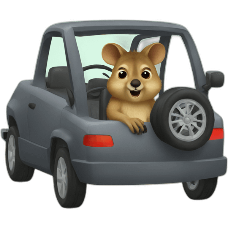 quokka wallaby driving car emoji