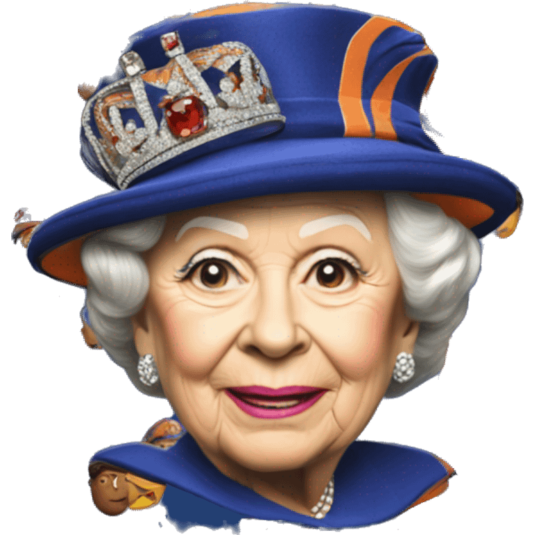 Queen Elizabeth in a Knicks hat  emoji