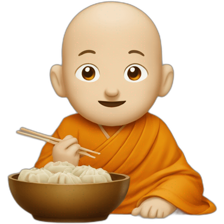 Monk eating dumplings  emoji