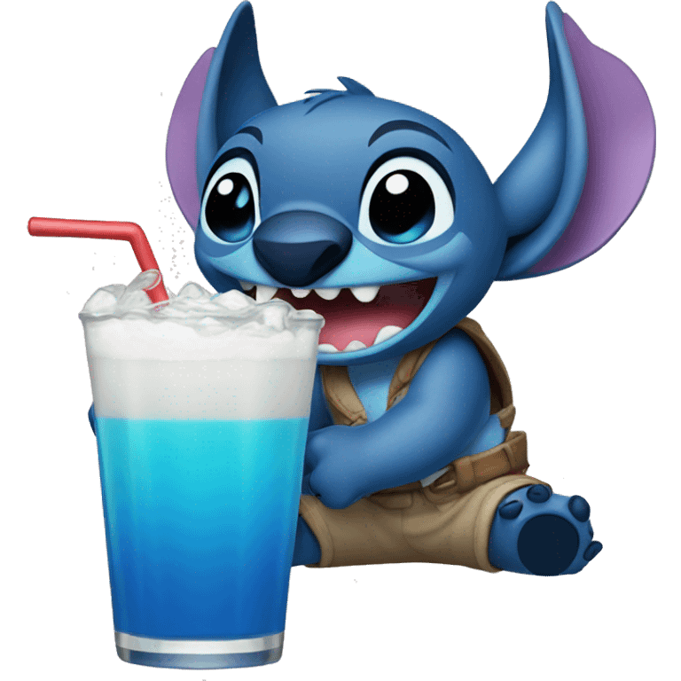 Stitch drinking pop emoji