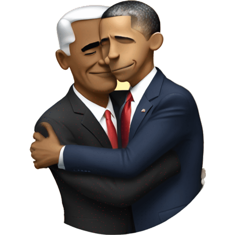 Obama hugging  trump  emoji