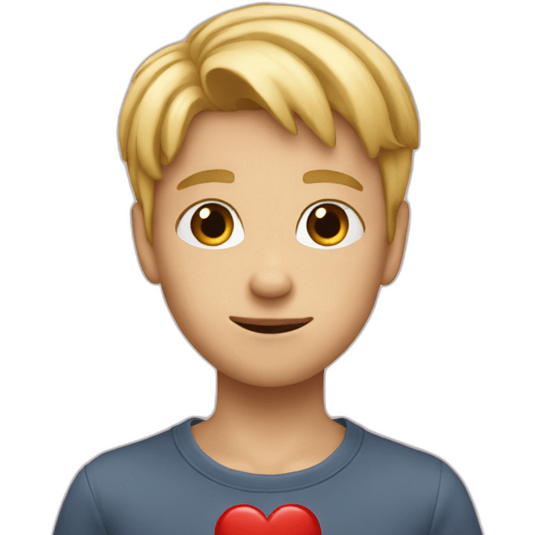 blond Boy with heart hand emoji