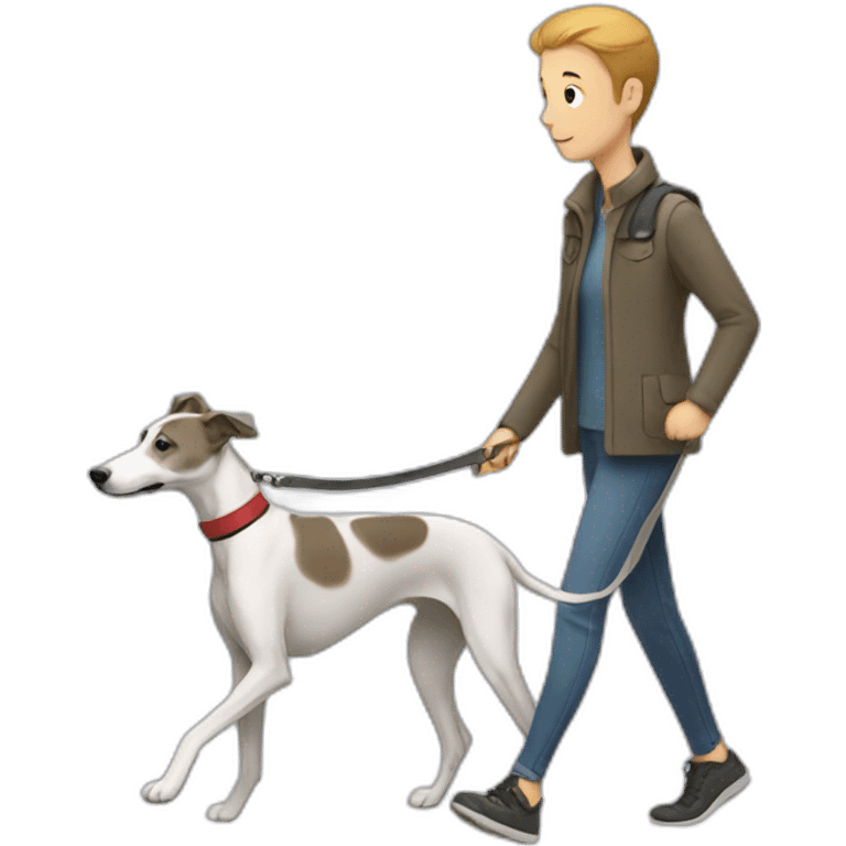 walking with whippet emoji