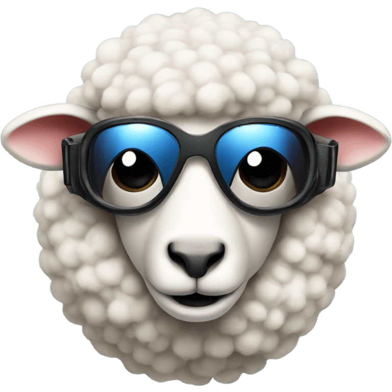 Sheep with ski goggles on emoji