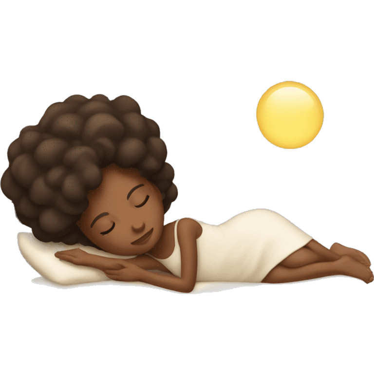 Brown skin girl taking a nap emoji