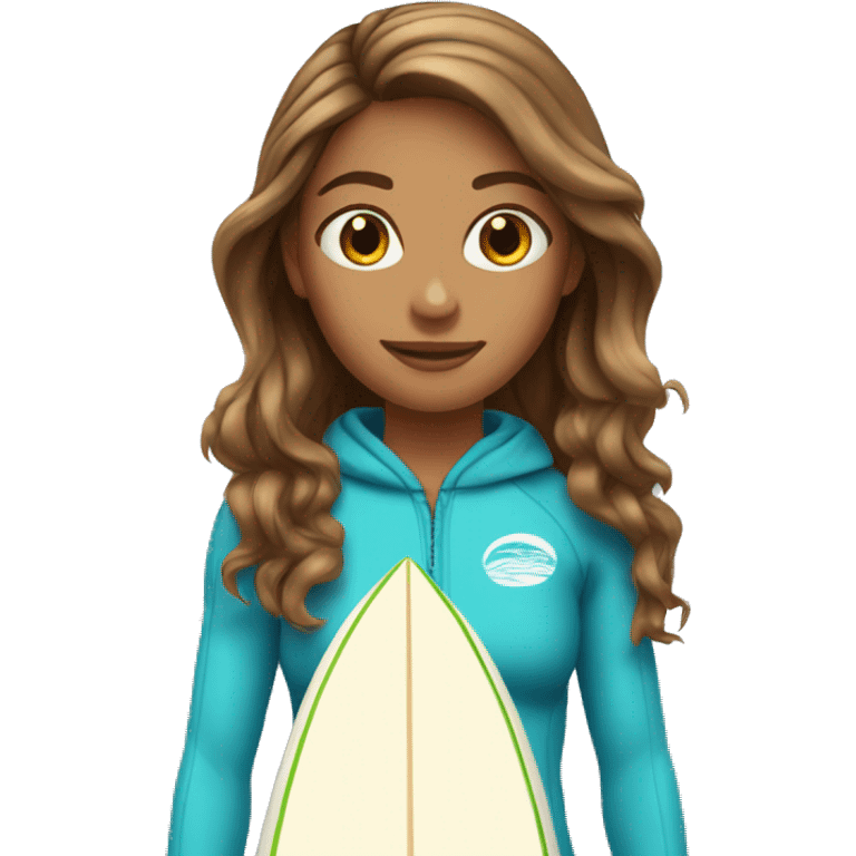 surfer girl brown hair  emoji