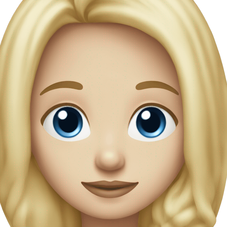 Blonde, blue eyes, large forehead emoji