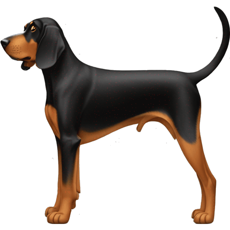 Black And Tan Coonhound Dog Breed Full Body emoji