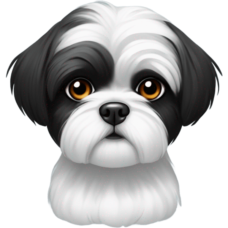 Black and white Shih Tzu with a black head ￼ emoji