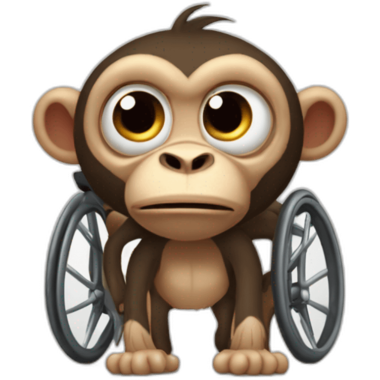 Very angry monkey small ferocious rollins eyes really cute wheelchair emoji