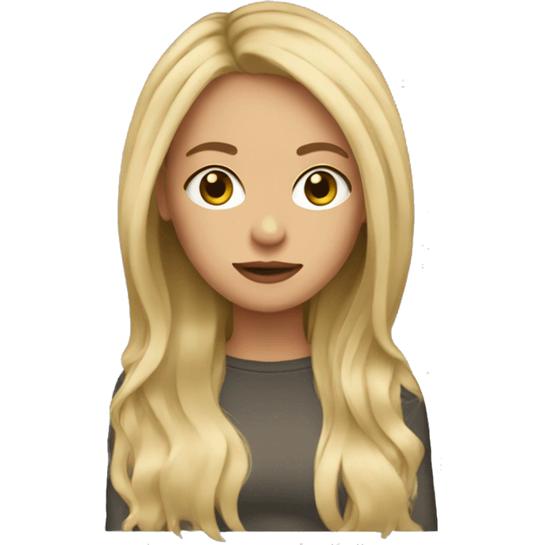 Dirty blonde hair girl with layers emoji